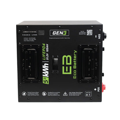 Eco Battery 51V 105Ah Thru-Hole LiFePO4 Battery / Heated - A-051105-01-H