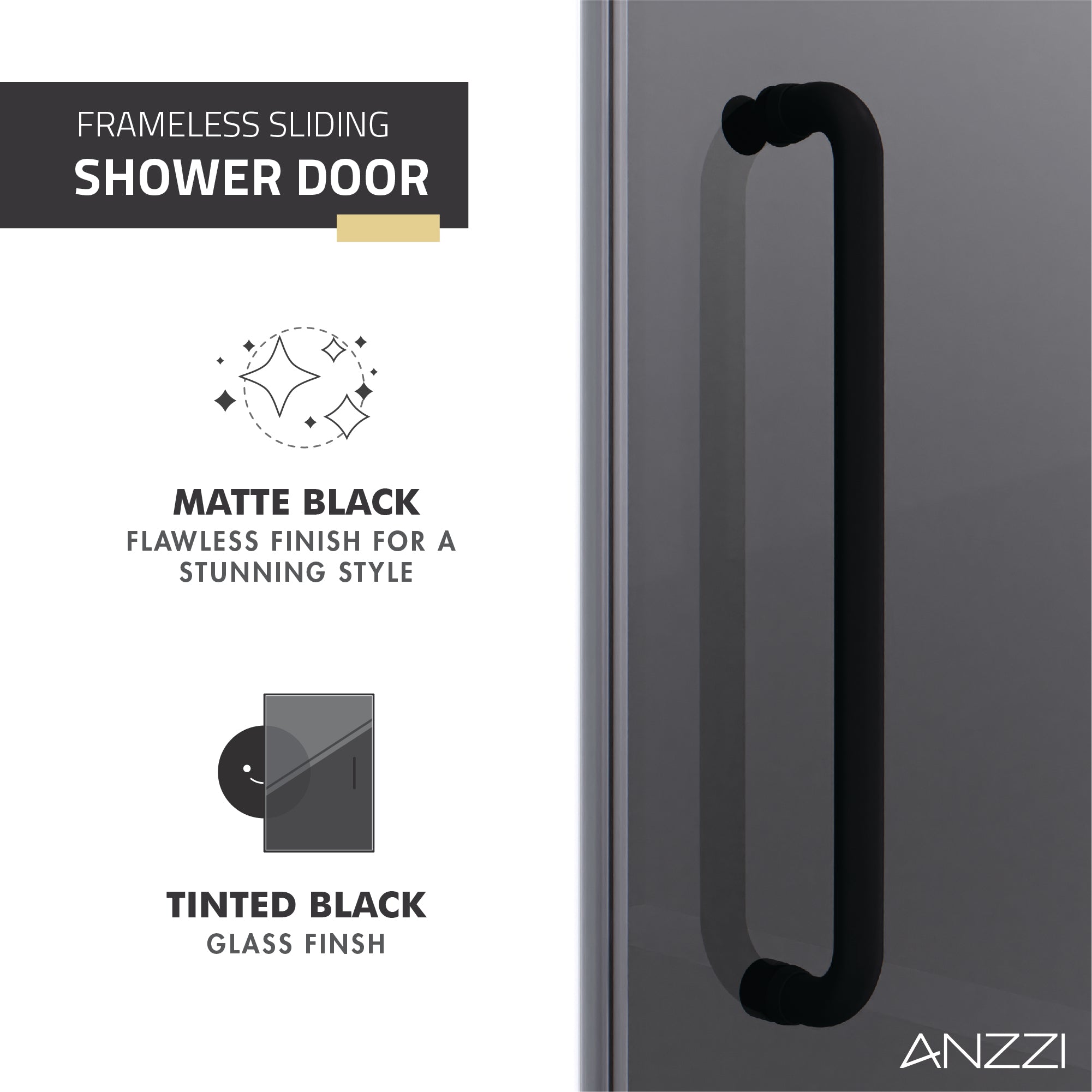 Anzzi Raymore Series 60 in. x 62 in. Frameless Sliding Tub Door SD-AZ8080-01 - SD-AZ8080-01BN