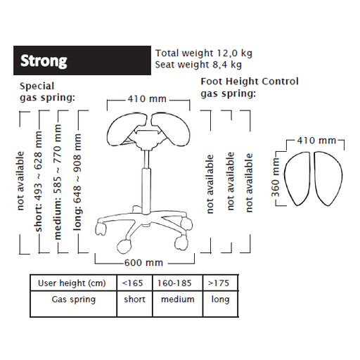 Salli Strong Ergonomic Saddle Chair or Stool - SS-ST