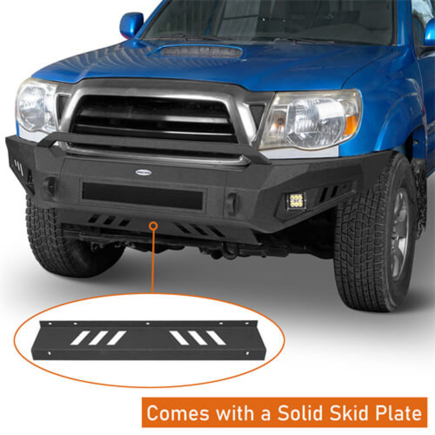 Tacoma Aftermarket Front Bumper w/ Skid Plate ( 05-11 Toyota Tacoma ) - Hooke Road - HE.4025-S
