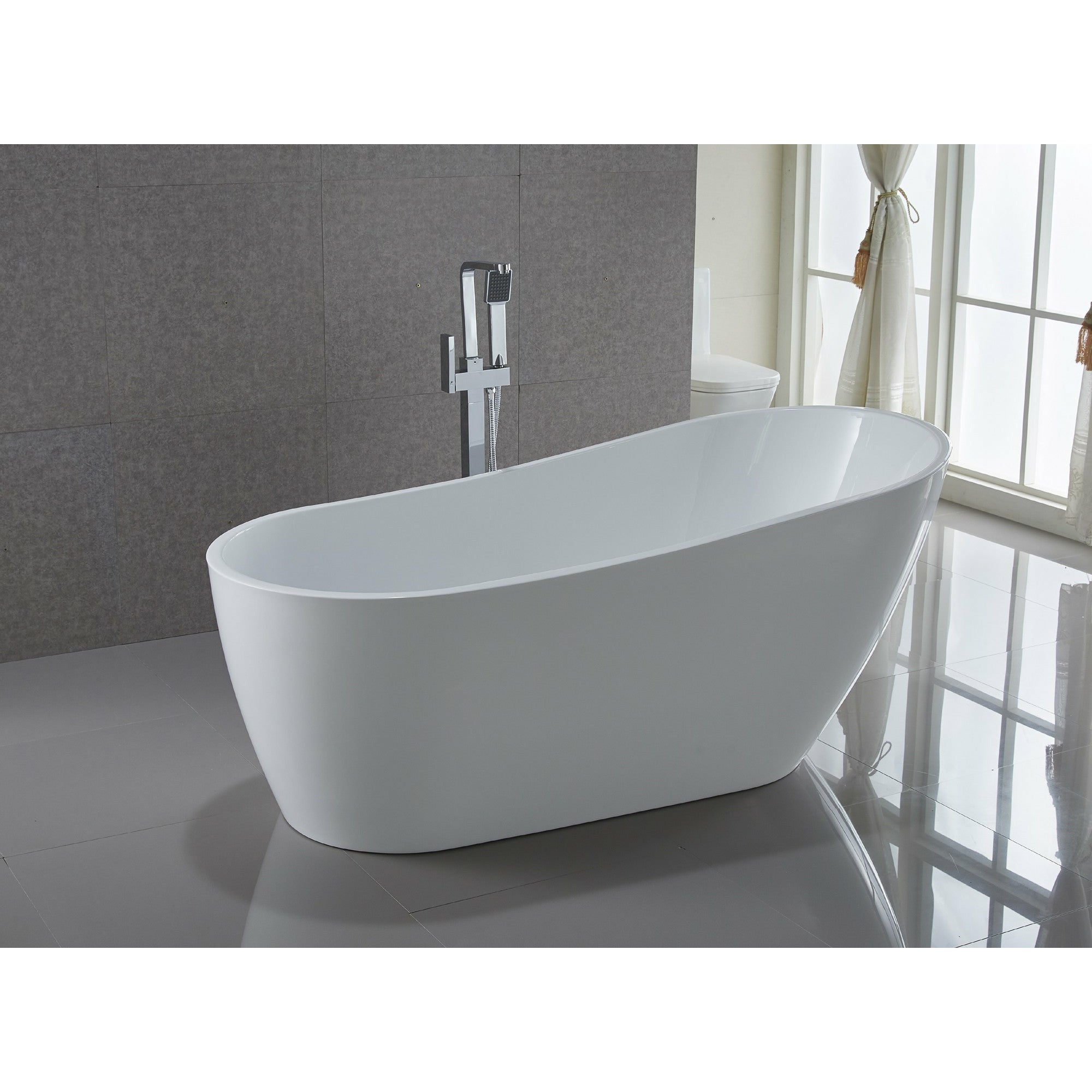 Anzzi Trend Series 5.58 ft. Freestanding Bathtub in White FT-AZ093 - FT-AZ093