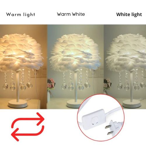 Feather Table Lamp Modern Bedside Light - Procure Décor