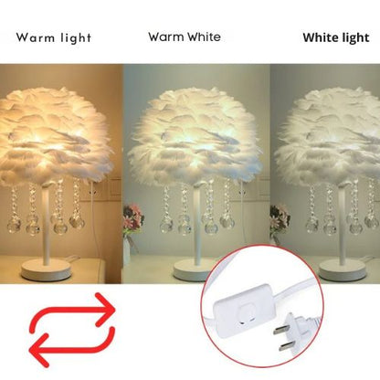 Feather Table Lamp Modern Bedside Light - Procure Décor