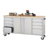 Trinity TLS-7204 (72x19) Stainless Steel Rolling Workbench - TLS-7204