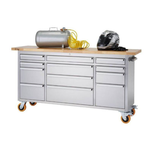 Trinity TLSF-7209 72x19 PRO Stainless Steel Rolling Workbench - TLSF-7209