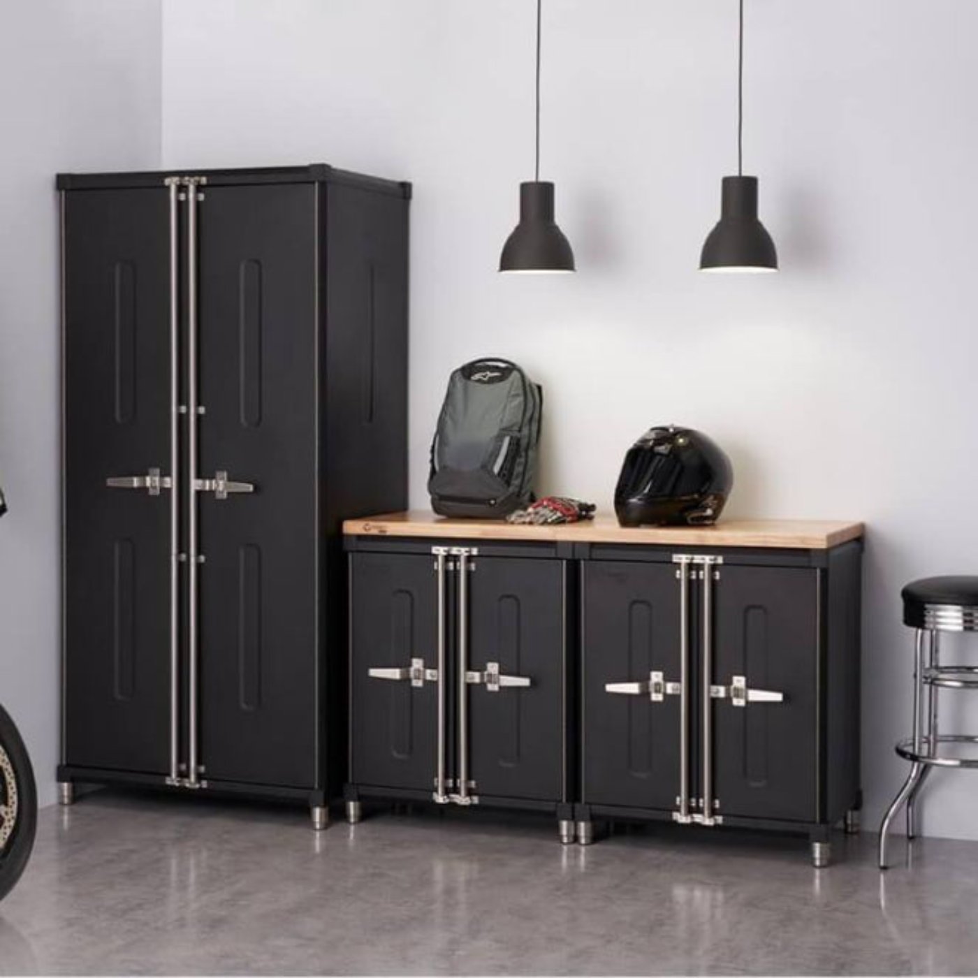 Trinity TSNPBK-0615 4-Piece PRO Garage Cabinet Set | Black - TSNPBK-0615