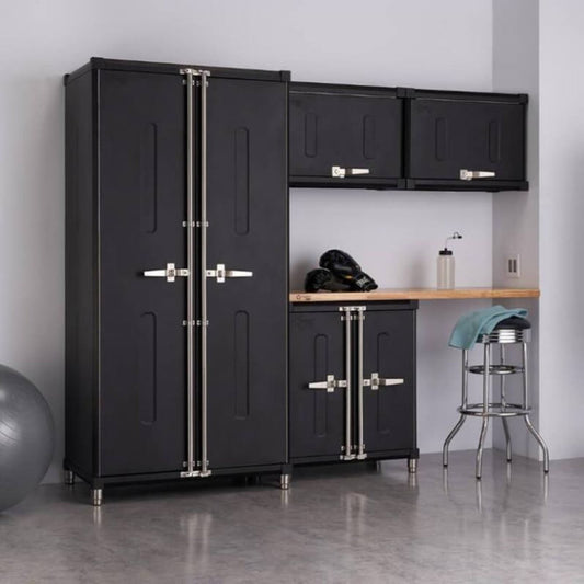 Trinity TSNPBK-0616 5-Piece PRO Garage Cabinet Set | Black - TSNPBK-0616