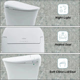 Trone Aquatina White Elongated Electronic Luxury Toilet With Integrated Bidet - 770787