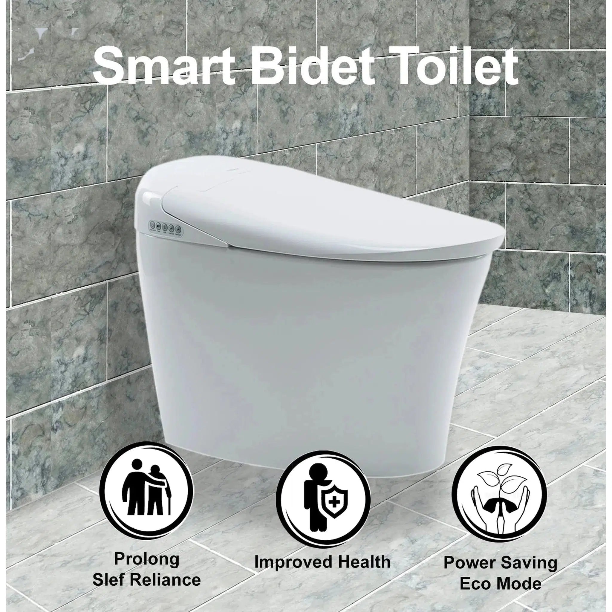 Trone Aquatina White Elongated Electronic Luxury Toilet With Integrated Bidet - 770787