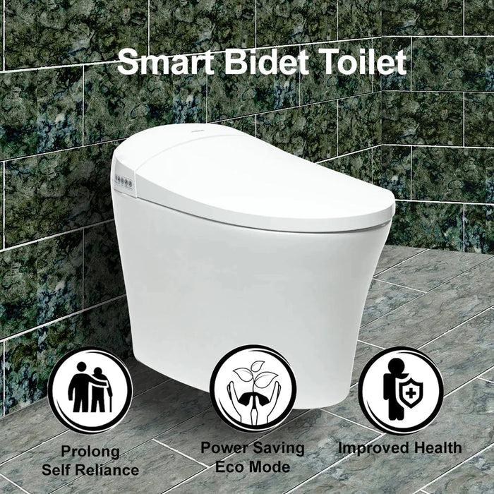 Trone Fountina White Elongated Electronic Luxury Toilet With Integrated Bidet - 770786