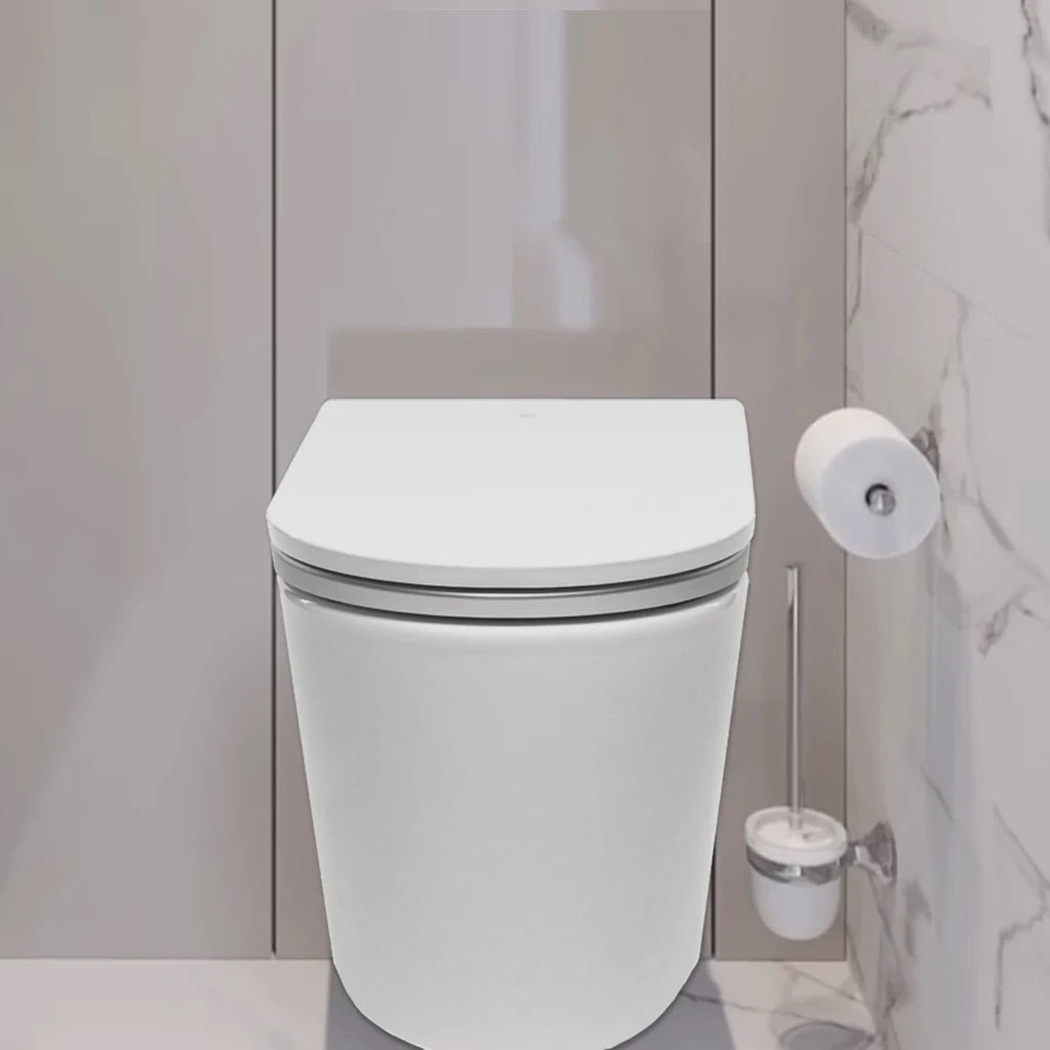 Trone Ganza I Elongated White Luxury Toilet With Smart Bidet and Remote Control - 820445