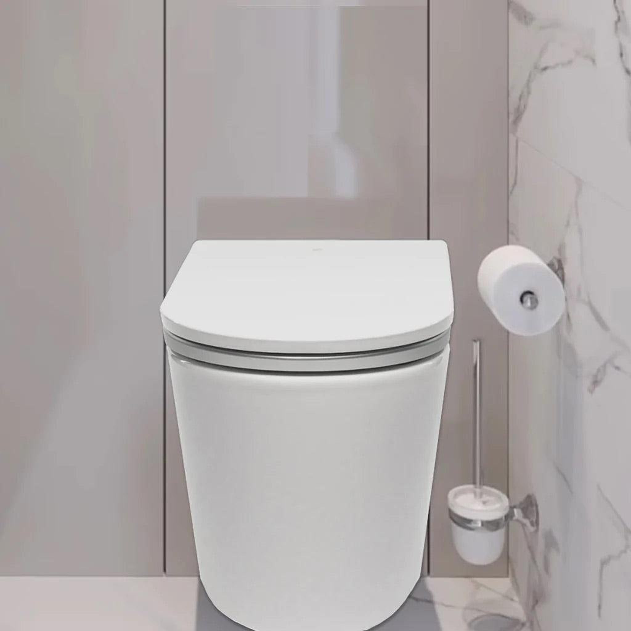 Trone Ganza II Elongated White Luxury Toilet With Smart Bidet and Remote Control - 836092