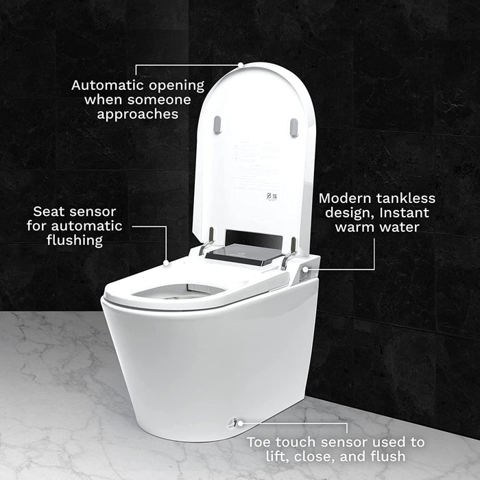 Trone Nobelet Elongated Classic White Luxury Toilet With Smart Bidet and Remote Control - 820444