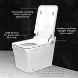 Trone Tahum Elongated White Luxury Toilet With Smart Bidet and Remote Control - 820446