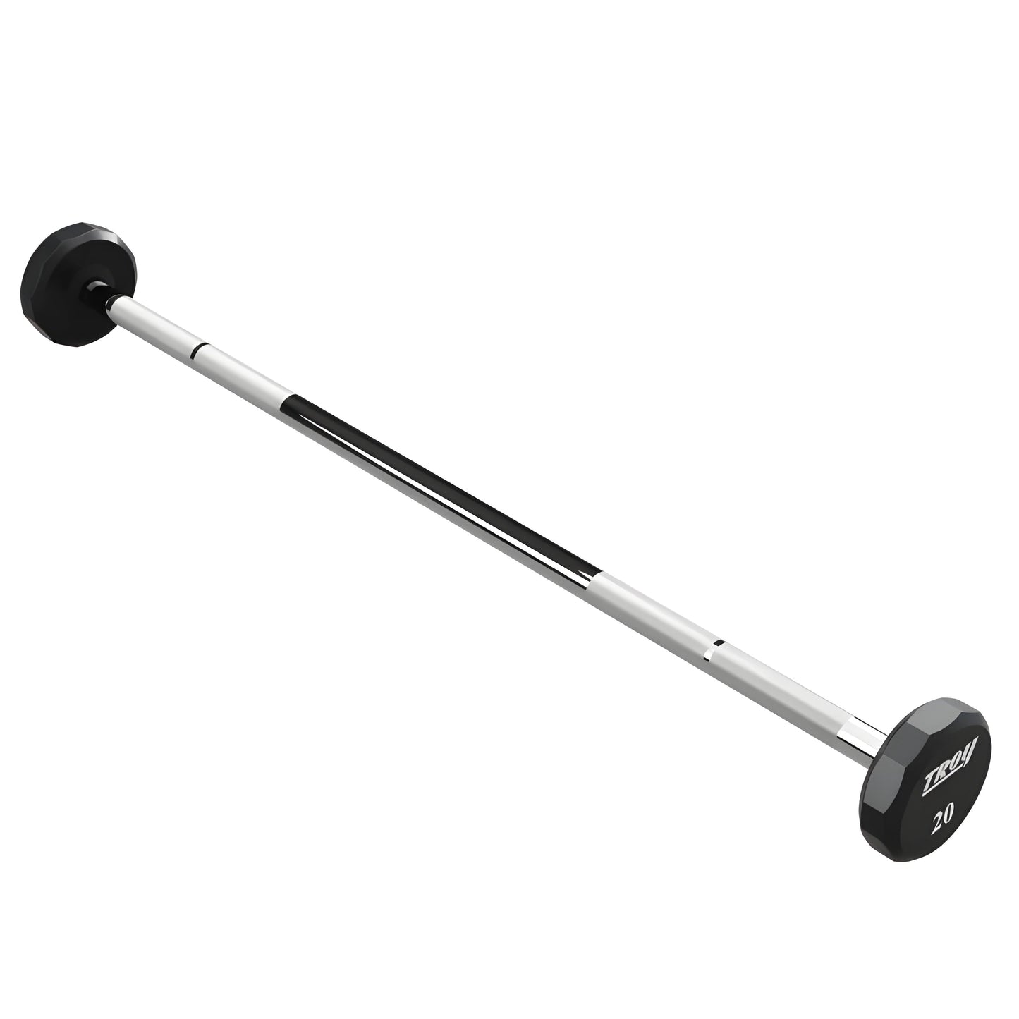 Troy 12-Sided Urethane Straight Barbell Set with Rack - COMMPAC-TSBU110