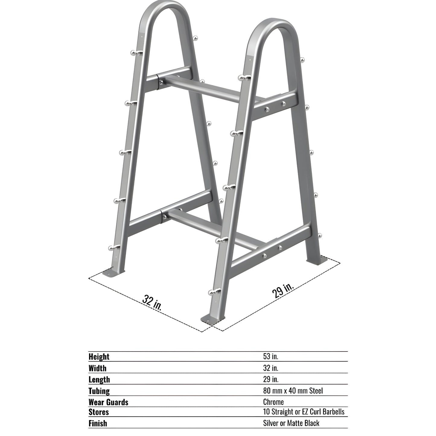 Troy 12-Sided Urethane Straight Barbell Set with Rack - COMMPAC-TSBU110