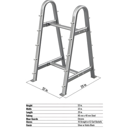 Troy 12-Sided Urethane Straight Barbell Set with Rack - COMMPAC-TSBU110
