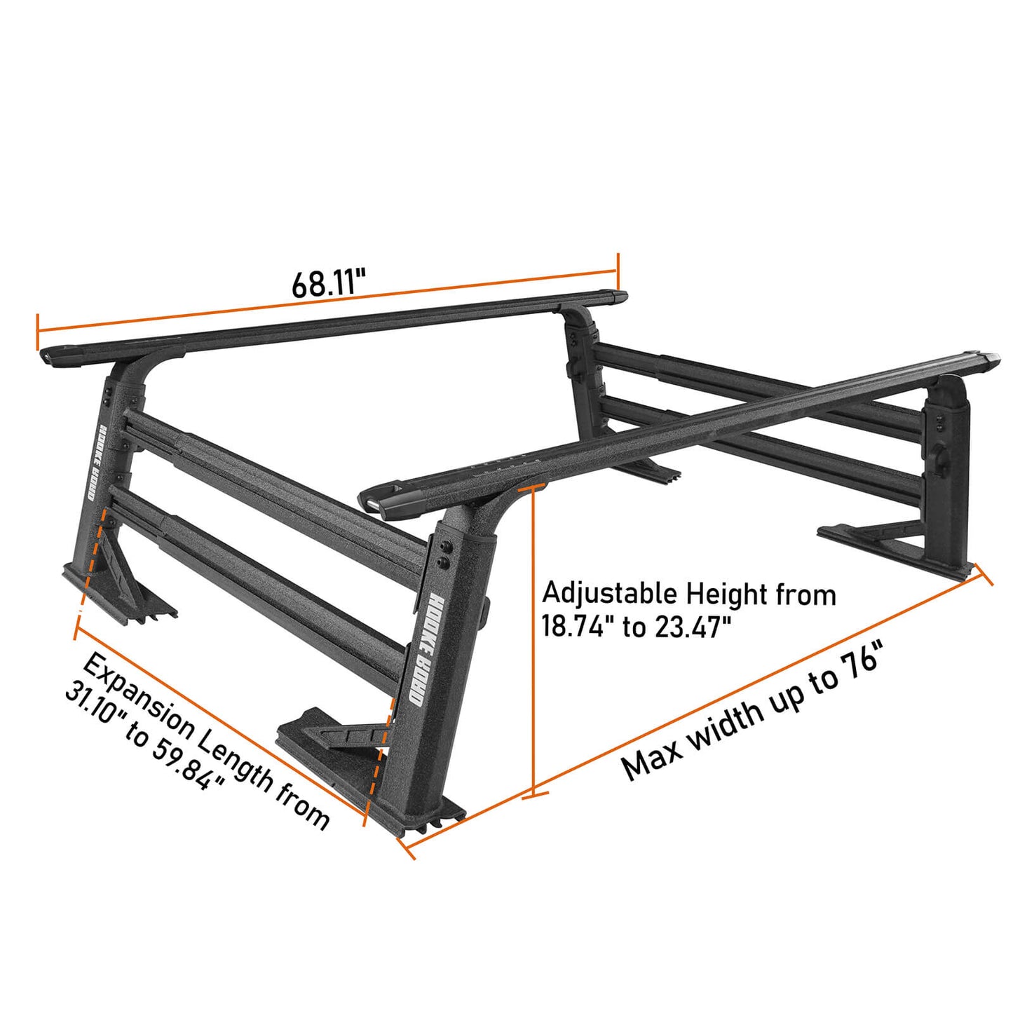 Hooke Road Truck Bed Cargo Rack Truck Ladder Rack(Most Commom Truck) - QT.10019