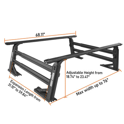Hooke Road Truck Bed Cargo Rack Truck Ladder Rack(Most Commom Truck) - QT.10019