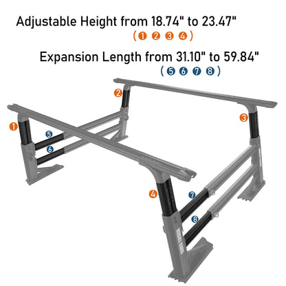 Hooke Road Truck Bed Cargo Rack Truck Ladder Rack(Most Commom Truck) - QT.10019