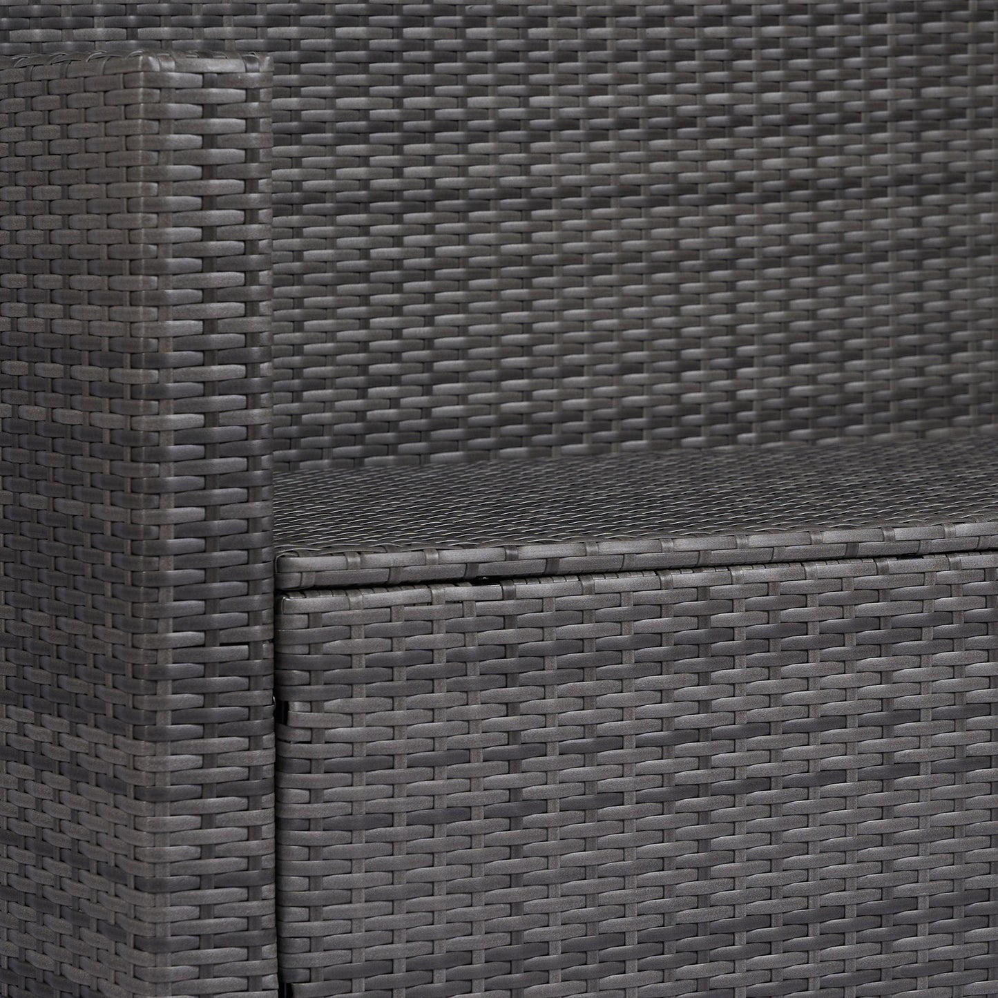 Outsunny 4-Piece Rattan Wicker Sofa Set with Loveseat and Glass Coffee Table for Outdoor Gray - 841-086V02GY