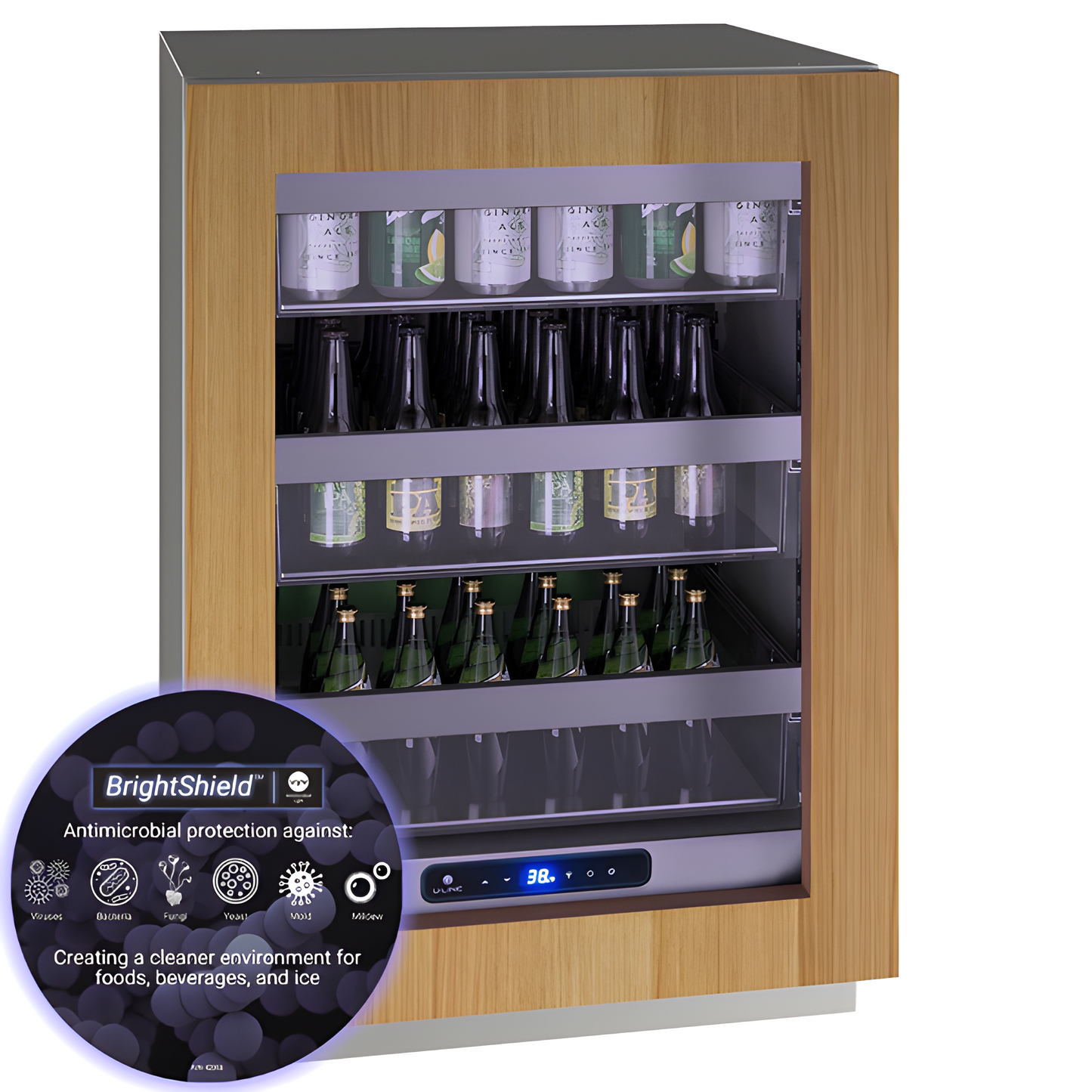 U-Line - 24" 5 Class Slide & Secure™ Refrigerator - HRE524 - UHWC524-SG01A