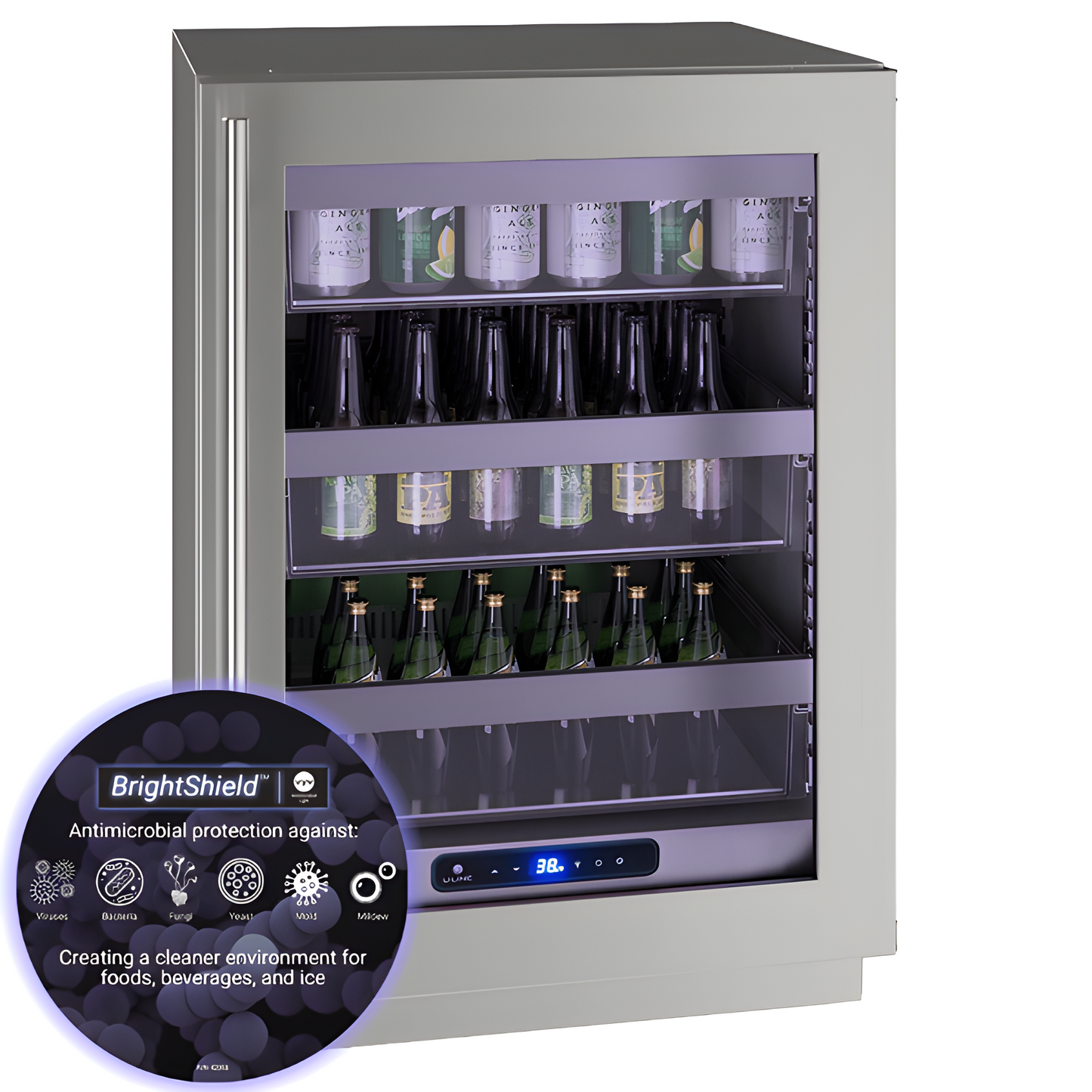 U-Line - 24" 5 Class Slide & Secure™ Refrigerator - HRE524 - UHWC524-SG01A