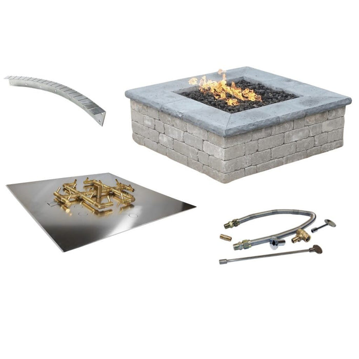 Travertine & More Tessa Rai, Square complete Firetable, CSA Pan kit, Travertine and More - TRSQ