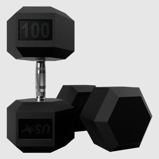 USA by Troy HD-R Rubber Hex Dumbbells - (2) HD-003R