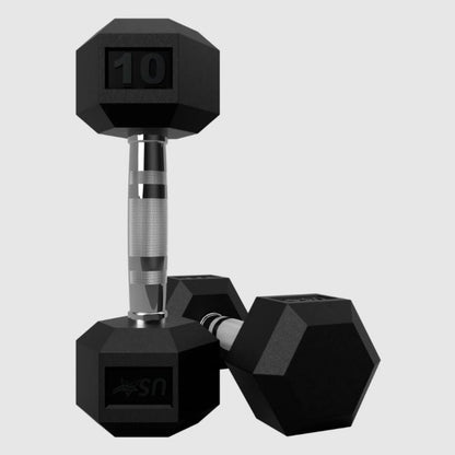 USA by Troy HD-R Rubber Hex Dumbbells - (2) HD-003R