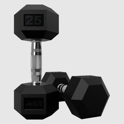 USA by Troy HD-R Rubber Hex Dumbbells - (2) HD-003R