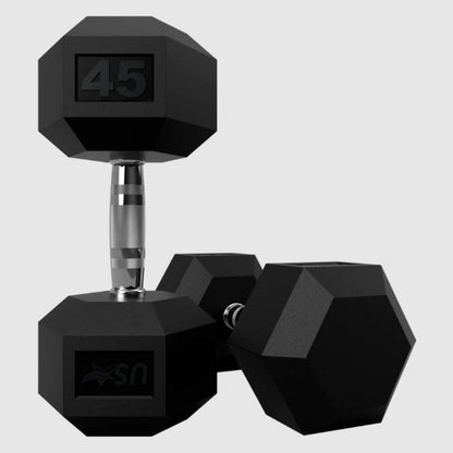 USA by Troy HD-R Rubber Hex Dumbbells - (2) HD-003R