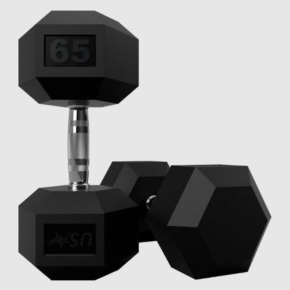 USA by Troy HD-R Rubber Hex Dumbbells - (2) HD-003R