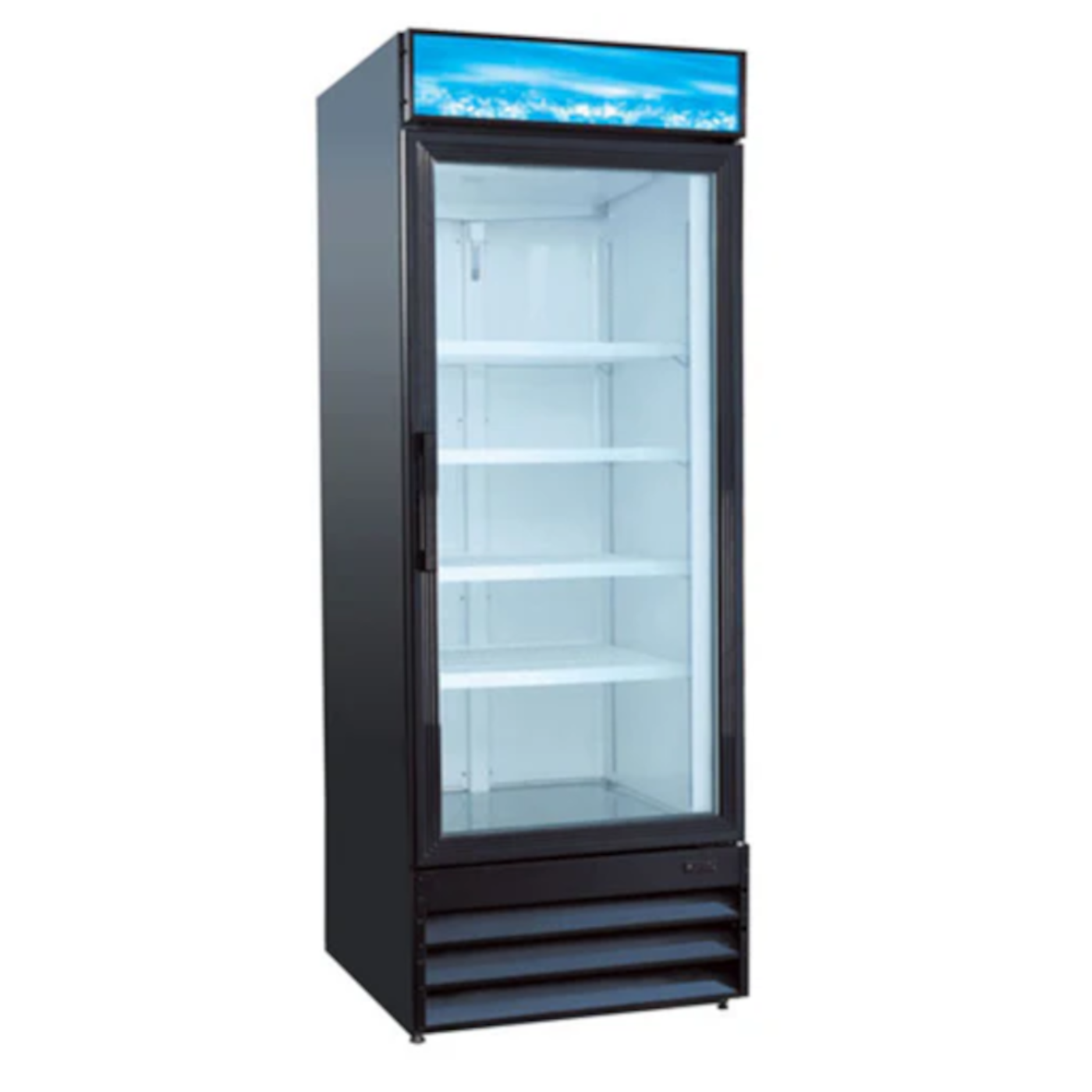 Adcraft USRFS-1D/B U-Star Single Section Glass Door Merchandiser Refrigerator - ACUSRFS1DB