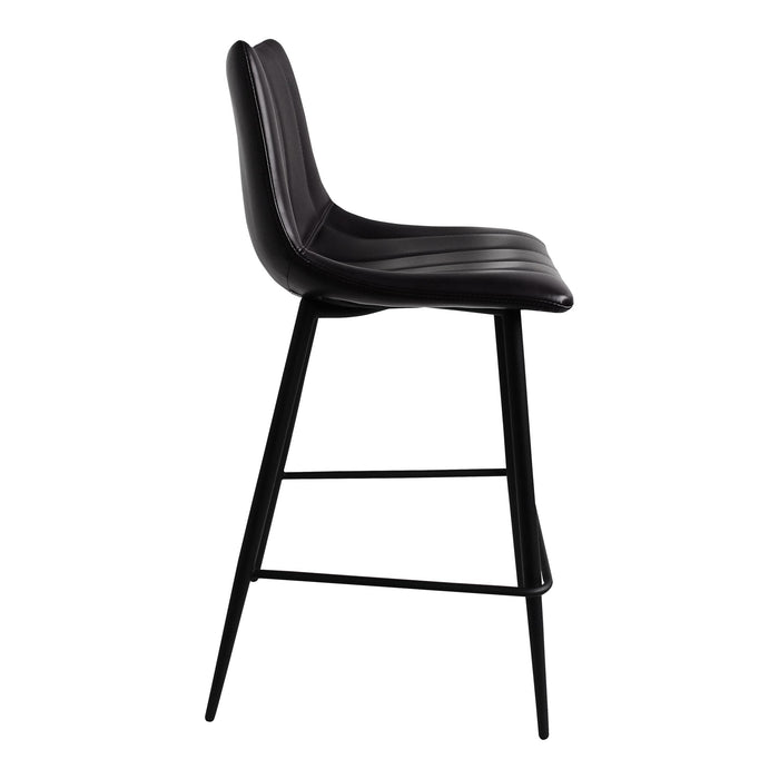 Moe's Home Collection Set of Two Alibi Counter Stool Matte Black UU-1002-02