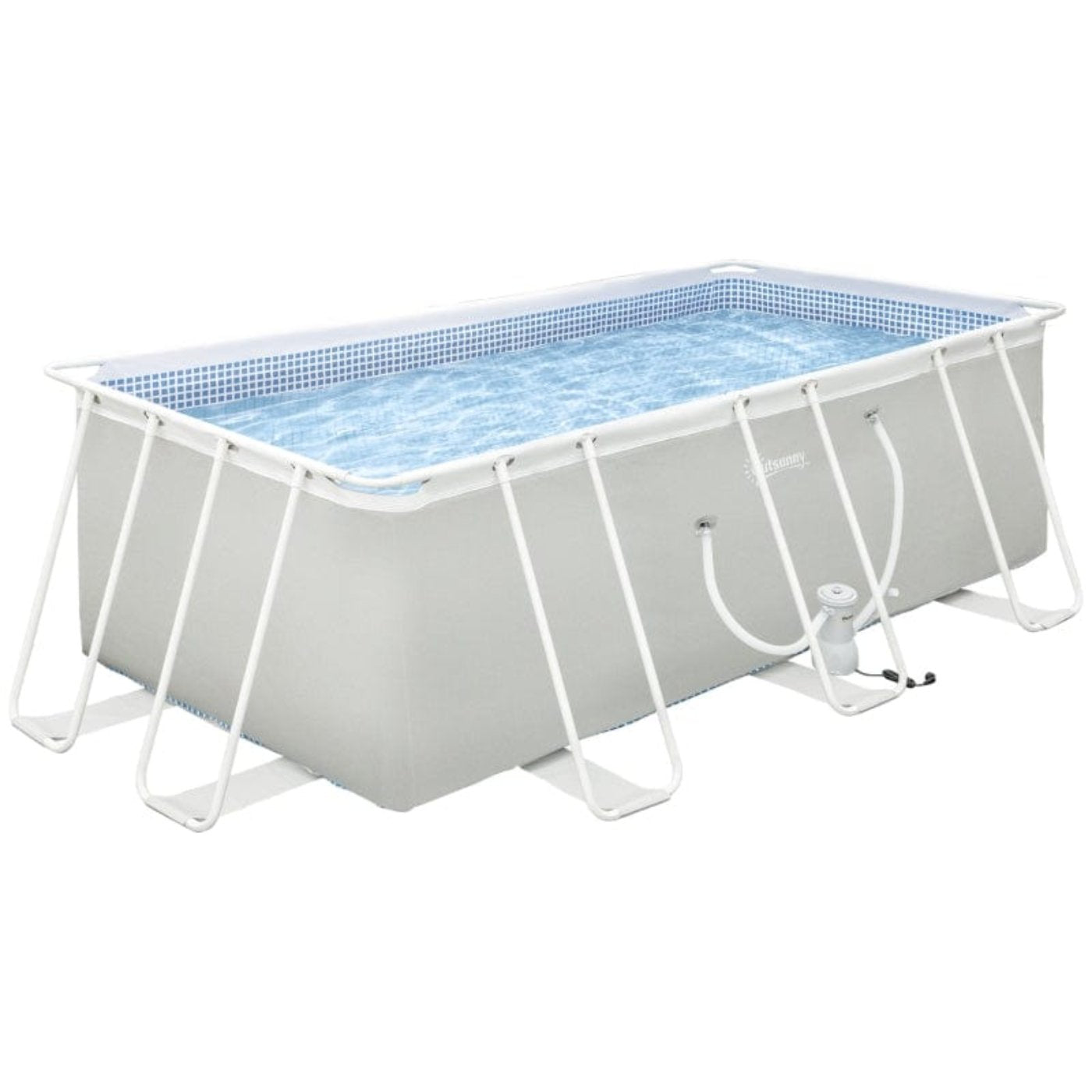 Outsunny 14ft x 8ft x 48in Steel Frame Pool with Filter Pump - 848-030V80LG