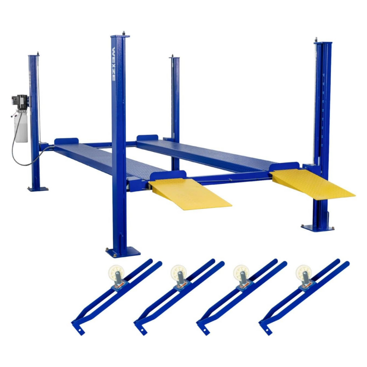 WEIZE 8500lbs 4 Post Car Lift with Caster Kits, Auto Car Storage Lift for Home Parking Garage - PLA-1030