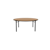 Wheelmate USA Beechwood Round Table (Linen-Free) Ø 150 x H 75 cm, Durable, Strong And Naturally Beautiful,MDF Laminated Table Tops With Black Metal Folding Legs - 201170