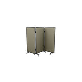 Wheelmate USA Beechwood Partition Screen L 250 x W 35 x H 190 cm, Steel Construction, Attractive Upholstery, Space Saving, Storage Linking Connection, Foam Cushion, Locking Castors - 201188