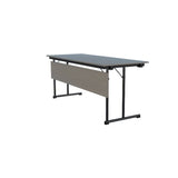 Wheelmate USA Ash Classroom Rectangle Table L 180 x W 45 x H 75 cm, MDF Laminated Table Tops With Black Metal Folding Legs. - 201121
