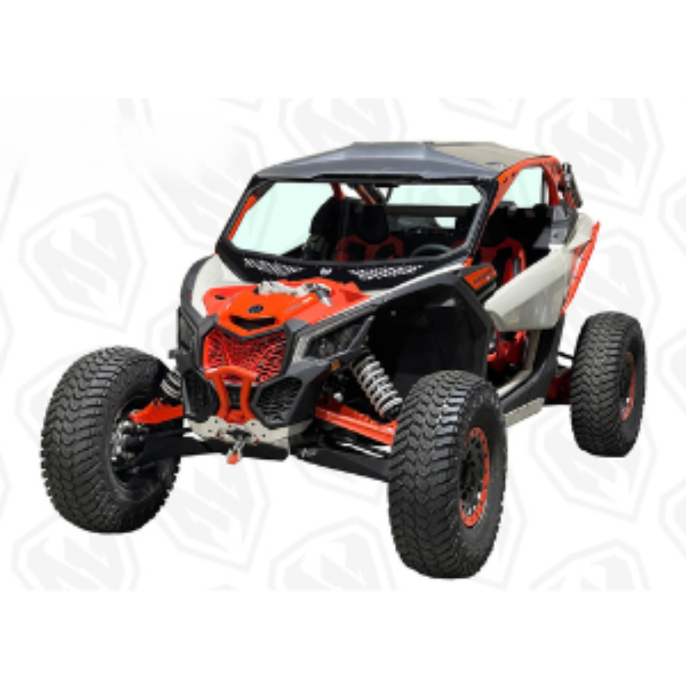 Moto Armor Can-Am Maverick X3 Vented Full Glass Windshield (2017+) - MA-X3-WS-GLS-BLK-Y