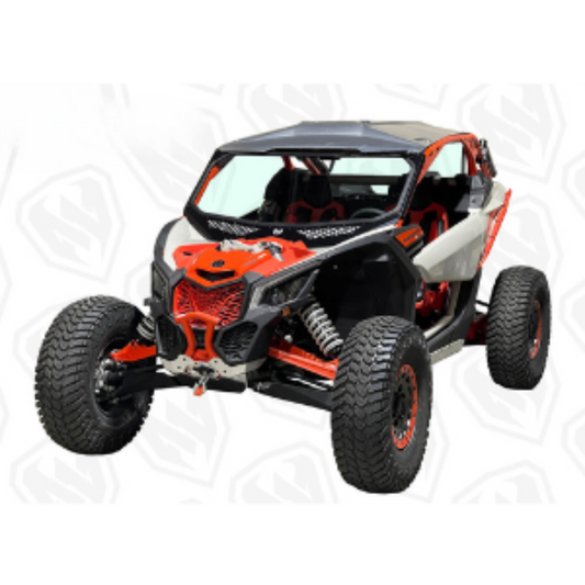 Moto Armor Can-Am Maverick X3 Vented Full Glass Windshield (2017+) - MA-X3-WS-GLS-BLK-Y