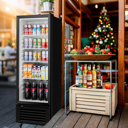 Bodega cooler Upright Display refrigerator Commercial Fridge 10.2 Cu.Ft.