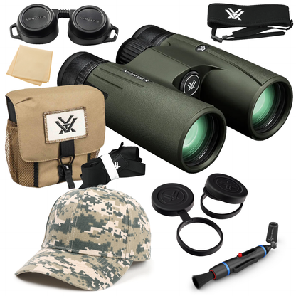Vortex Optics Viper HD 10x42 Binocular V201 with Free Hat and Wearable4U Bundle - V201_Hat-CD_LCP