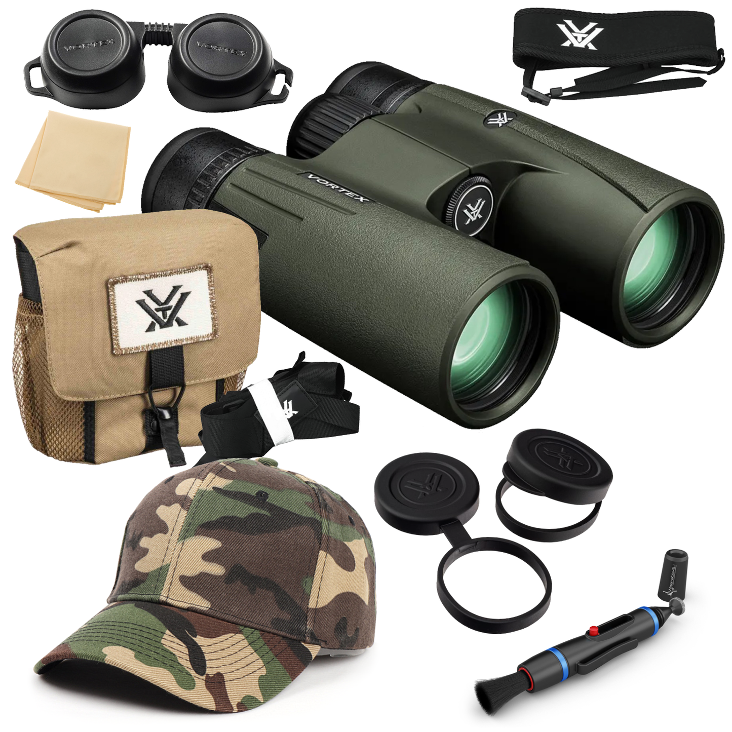 Vortex Optics Viper HD 10x42 Binocular V201 with Free Hat and Wearable4U Bundle - V201_Hat-CD_LCP