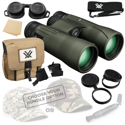 Vortex Optics Viper HD 12x50 Roof Prism Binocular V203 with Free Hat and Wearable4U Bundle - V203_Hat-CD_LCP