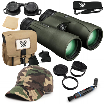 Vortex Optics Viper HD 12x50 Roof Prism Binocular V203 with Free Hat and Wearable4U Bundle - V203_Hat-CD_LCP