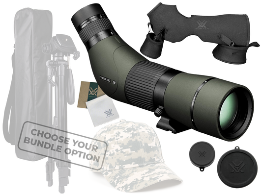 Vortex Optics Viper HD 15-45x65 Angled Spotting Scope with Free Hat and Wearable4U Bundle