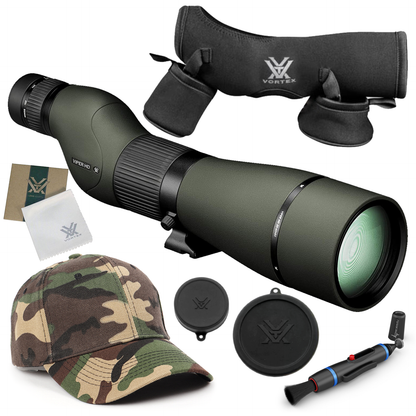 Vortex Optics Viper HD 20-60x85 Straight Spotting Scope V503 with Free Hat and Wearable4U Bundle - V503_Hat-CD_LCP
