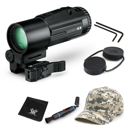 Vortex Optics Micro6X Magnifier with Quick-Release Flip Mount with Free Hat and Wearable4U Bundle - V6XM_Hat-CD_LCP